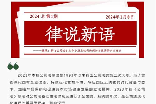 律说新语丨新公司法之中小股东权利的保护与救济的六大